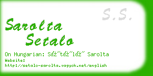 sarolta setalo business card